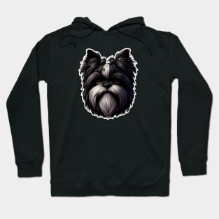 Head affenpinscher dog pet portrait cartoon vector illustration Hoodie